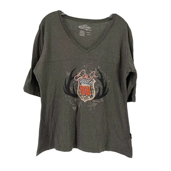 Real Tree Nascar Dale Jr 88 V-Neck T-Shirt Short Sleeve 2XL Racing Casual Shirt - Picture 1 of 5